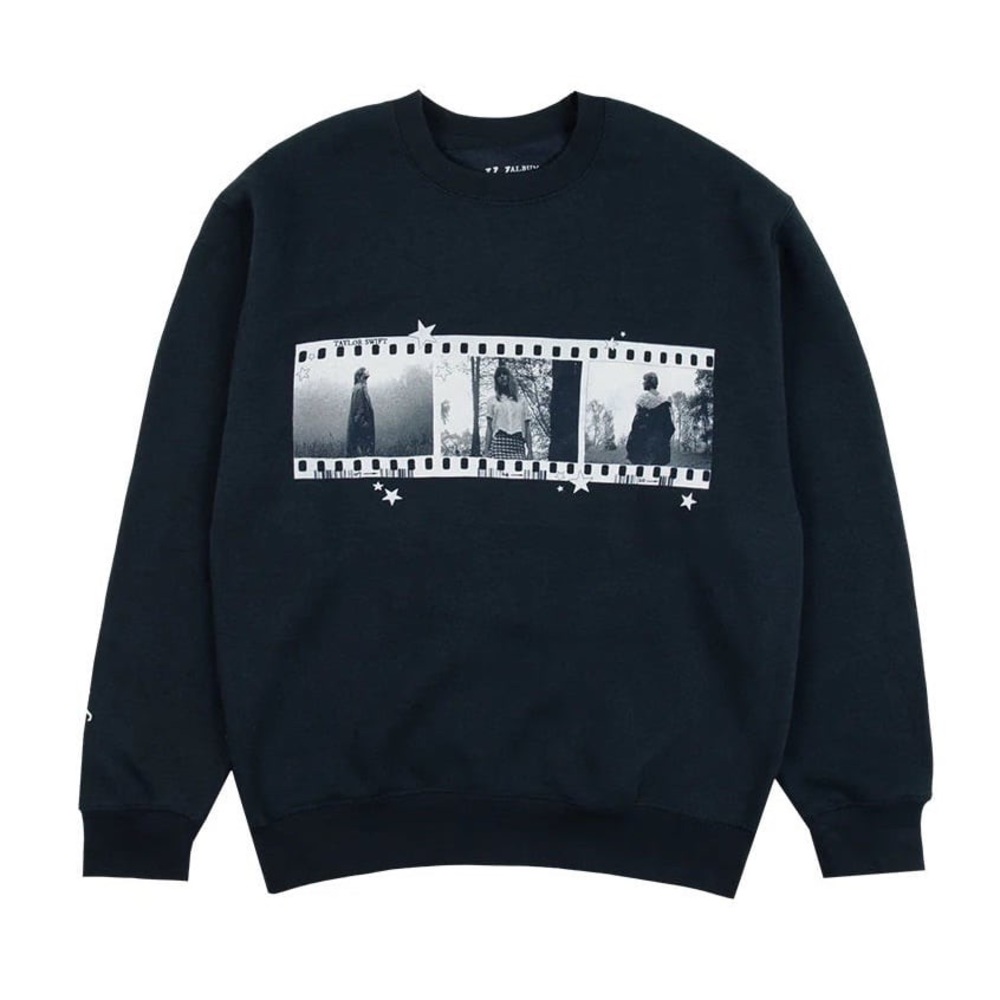 NEW Taylor Swift Folklore Album Film Strip Crewneck Pullover Size Large